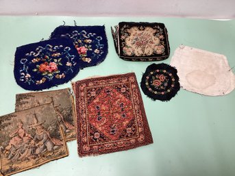 Vintage Embroidered Purse Lot For Crafting