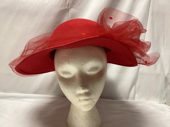 Vintage Red Wide Brim 100 Lancaster Hat