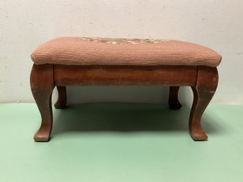 Antique Embroidered Foot Stool