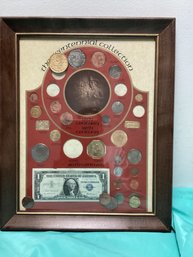 Framed Bicentennial Collection Coins And Dollar Note