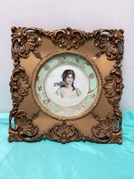 Antique Gold Gilt Frame Cabinet Portrait Plate