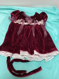 Vintage Satin And Lace Baby Girls Dress