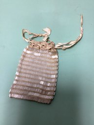 Antique Mother Of Pearl Drawstring Mini Bag