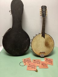 Antique Banjo Mandolin With Black Diamond String