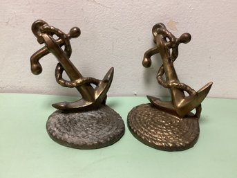 Pair Of Brass Nautical Anchors