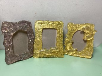 Set Of 3 Dolphin Lucite Frames