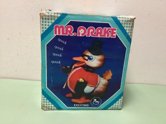 Mr. Drake Wind-up Tin Toy With Original Box