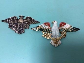 Pair Of American Eagle Vintage Pins