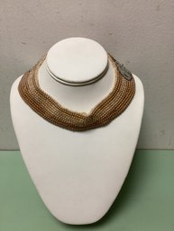 Antique Pearl With Micro Beaded Shell Design Collar