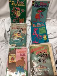 Comic Lot - Pink Panther, Smokey The Bear, And Mighty Mouse