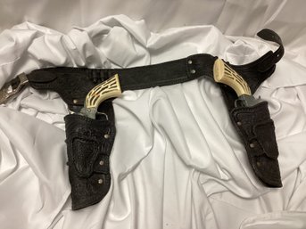 Pair Of Toy Pony Boy Cap Guns With Holster