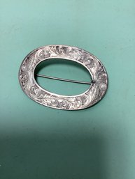 Victorian Sterling Silver Chased Pin