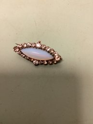 Vintage Opal Beaded Rhinestone Brooch