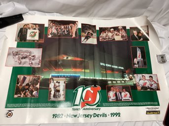 New Jersey Devils Hockey 10th Anniversary Poster