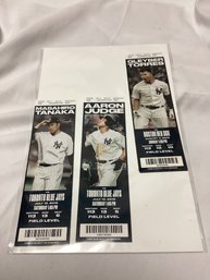 Aaron Judge New York Yankees Ticket Stubs