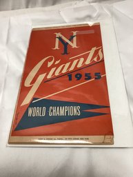 1955 NY Giants World Champions Baseball Official Program And Scorecard