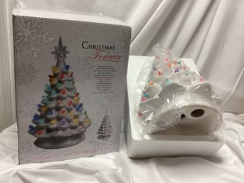 16in White Ceramic Christmas Tree