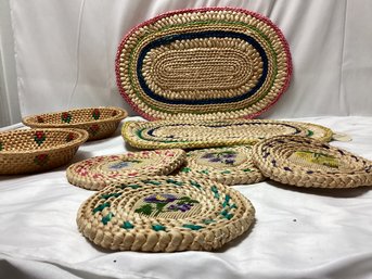 Woven / Braided Vintage Place Setting Lot