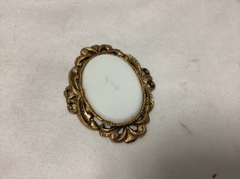 Ornate Brass Gold Gilt Brooch