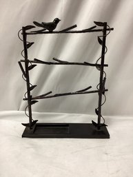 Bird On Branches Metal Jewelry Stand