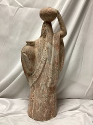 1987 Haegar Indigenous Woman With Pottery Statue