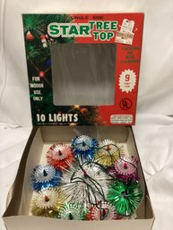 Vintage Christmas Single Side Star Tree Top 10 Lights