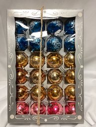 Kurt Adler Traditional Blue, Gold, & Red Ball Glass Ornaments