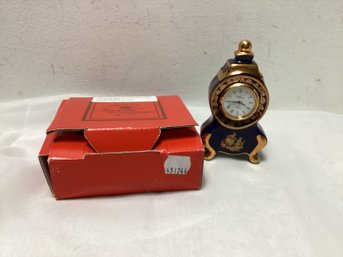 Limoge Imperial Blue & 22k Gold Clock