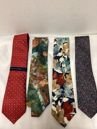 Four Vintage Ties - Tommy Hilfiger, Jordache, Vanheusen, Windsor