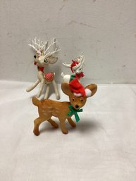 Antique Reindeer Ornament Lot