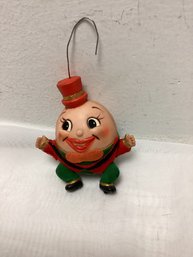 Vintage Humpty Dumpty Flocked Ornament