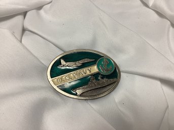 United States Navy Enameled Belt Buckle