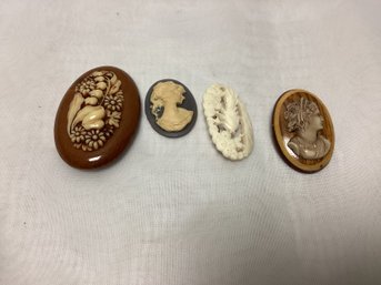 Cameo Brooch Lot