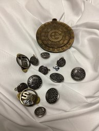 Military Buttons And Medallion