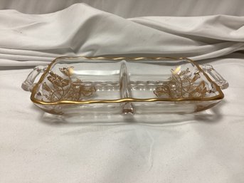 Vintage Glass Divided Tray