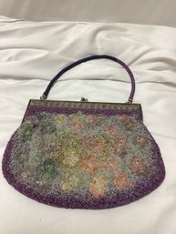 Vintage Beaded With Satin Lining Purse