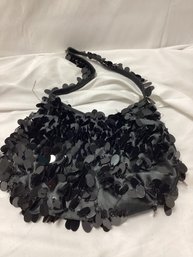 Black Beaded Tassel Purse