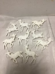 Vintage White Deer Hong Kong Plastic Ornaments