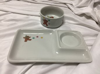 Japan Vintage Child's Snack Plate With Bowl