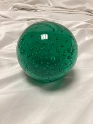 Controlled Bubble Green Paper Weight