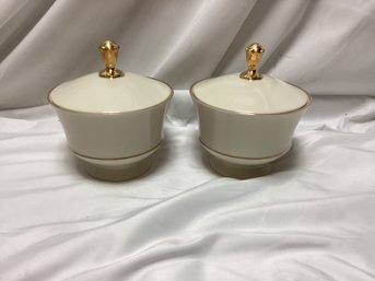 Lenox Lidded Gold Trim Candy Dishes - Lot Of 2