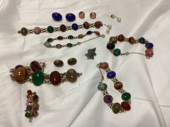 Gold Filled Precious Stone Jewelry Lot