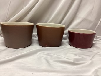 Hall Pottery Pots - Lot Of 3