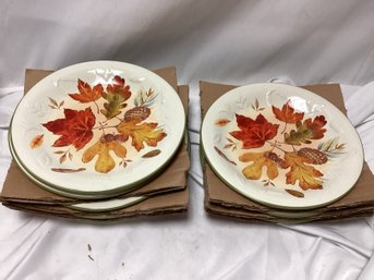 Longaberger Pottery Fall Foliage Plate Lot - Lot Of 6