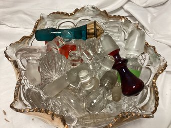 Lot Of Crystal And Lead Glass Decanter Stopper Tops