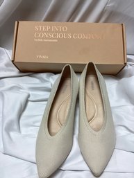 Vivaia Cream Ivory Short Heels - Size 39