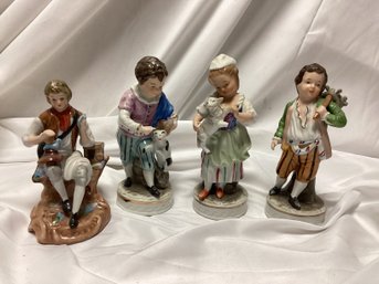 Antique Porcelain Figurines - Made In Korea - Lot Of 4