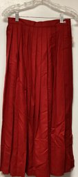 Orvis 100 Percent Wool Red Maxi Skirt -size 8