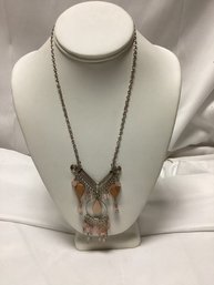 Peruvian Murano Gem Glass And Alpaca Silver Necklace