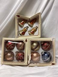 Vintage Hand Decorated Christmas Ornaments - Krebs